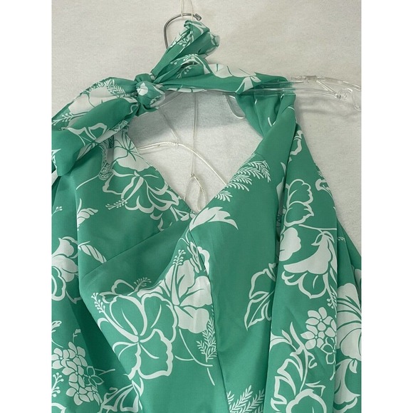 Vintage 70s - Hilo Hatties Pareau Mint Hibiscus Floral Dress - Original New Tags - Picture 11 of 15